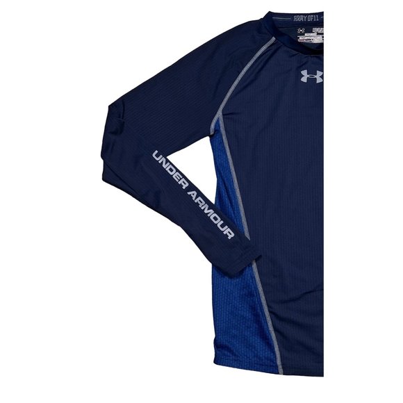 UNDER ARMOUR Shirt Kids Long Sleeve Crew Neck Athletic Fit Pullover Tee Blue Med - Picture 5 of 12